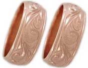 pink gold wedding ring set